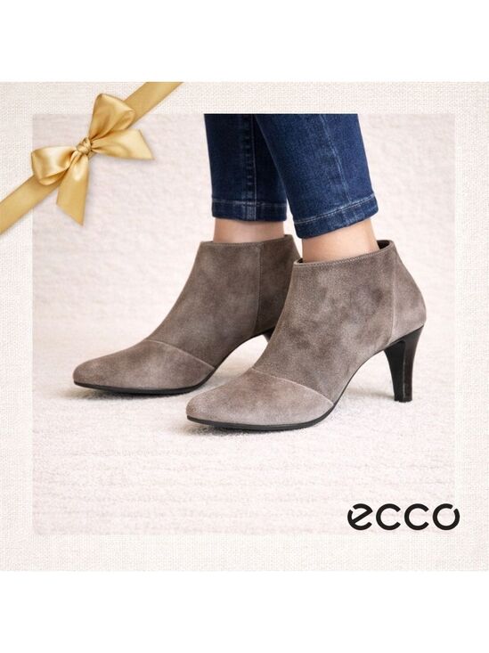 Ecco Shoes - Ecco Gray Suede Slim Heel Ankle Boots Size 40/9-9 1/2 Size 10 Shoes Booties